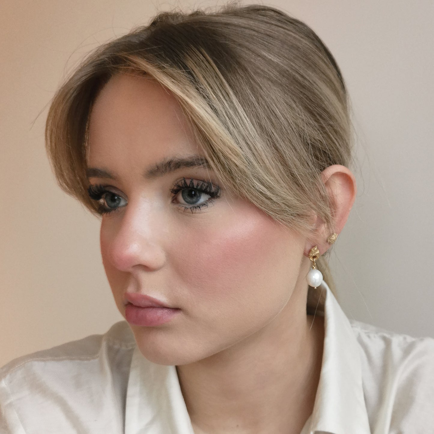 PEARL Øredobber Gullbelagt