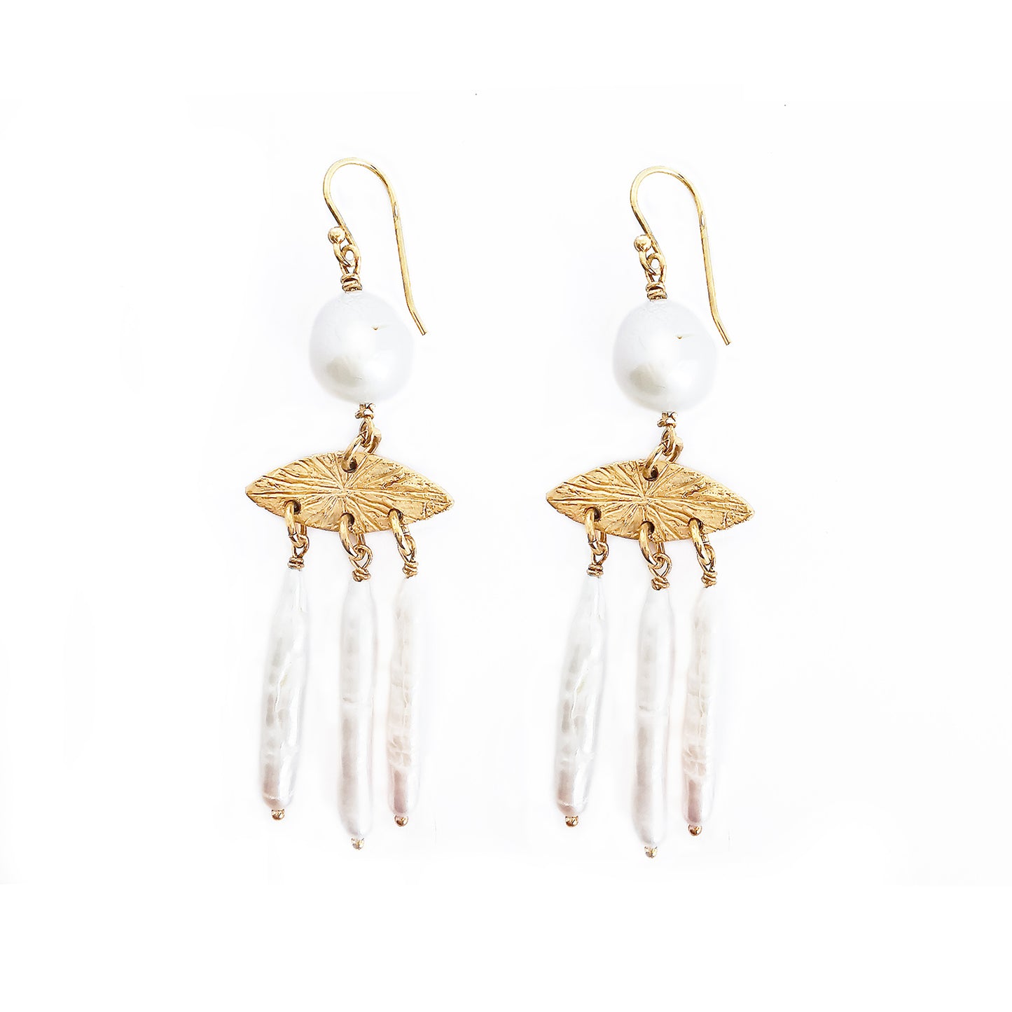 PEARLS & EYE Øredobber Gullbelagt