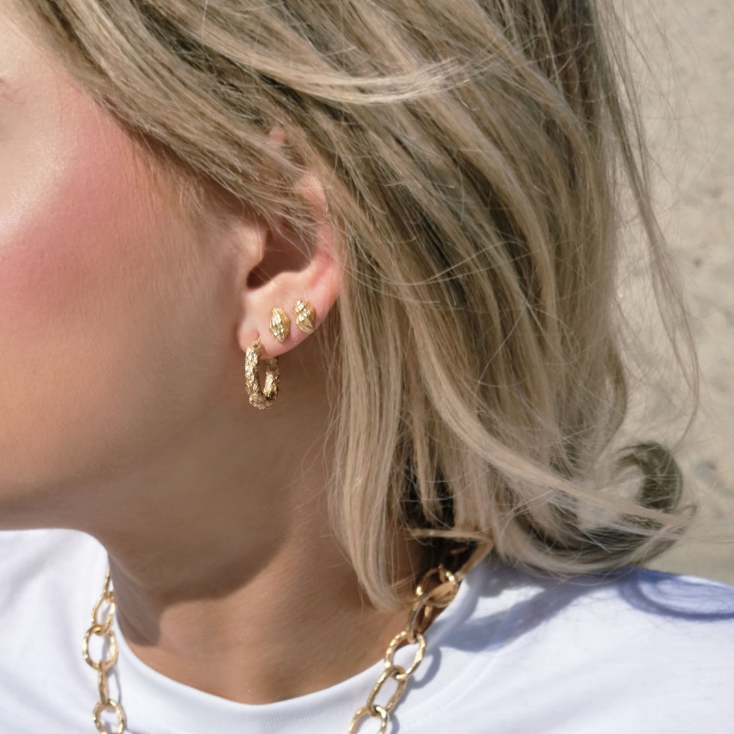 NATURE´S TREASURES Øreringer Gullbelagt M