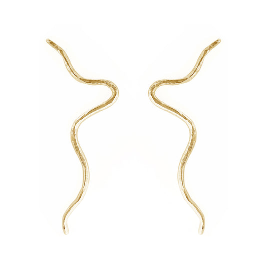 LARGE WAVE EARRINGS GOLD