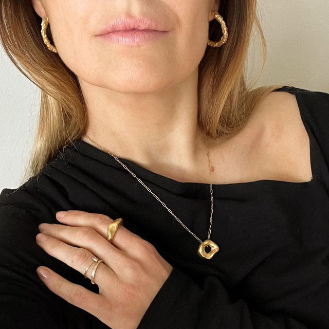 NATURE´S TREASURES Øreringer Gullbelagt L