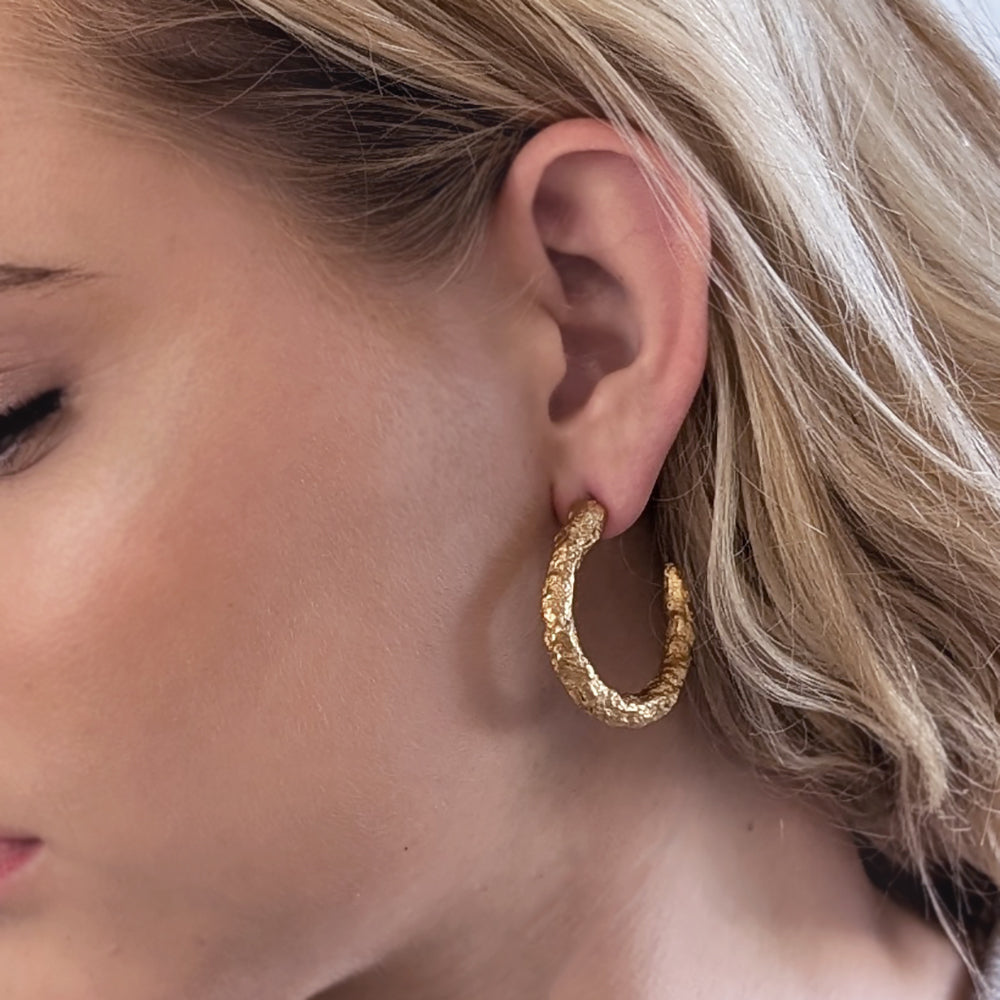 NATURE´S TREASURES Øreringer Gullbelagt L