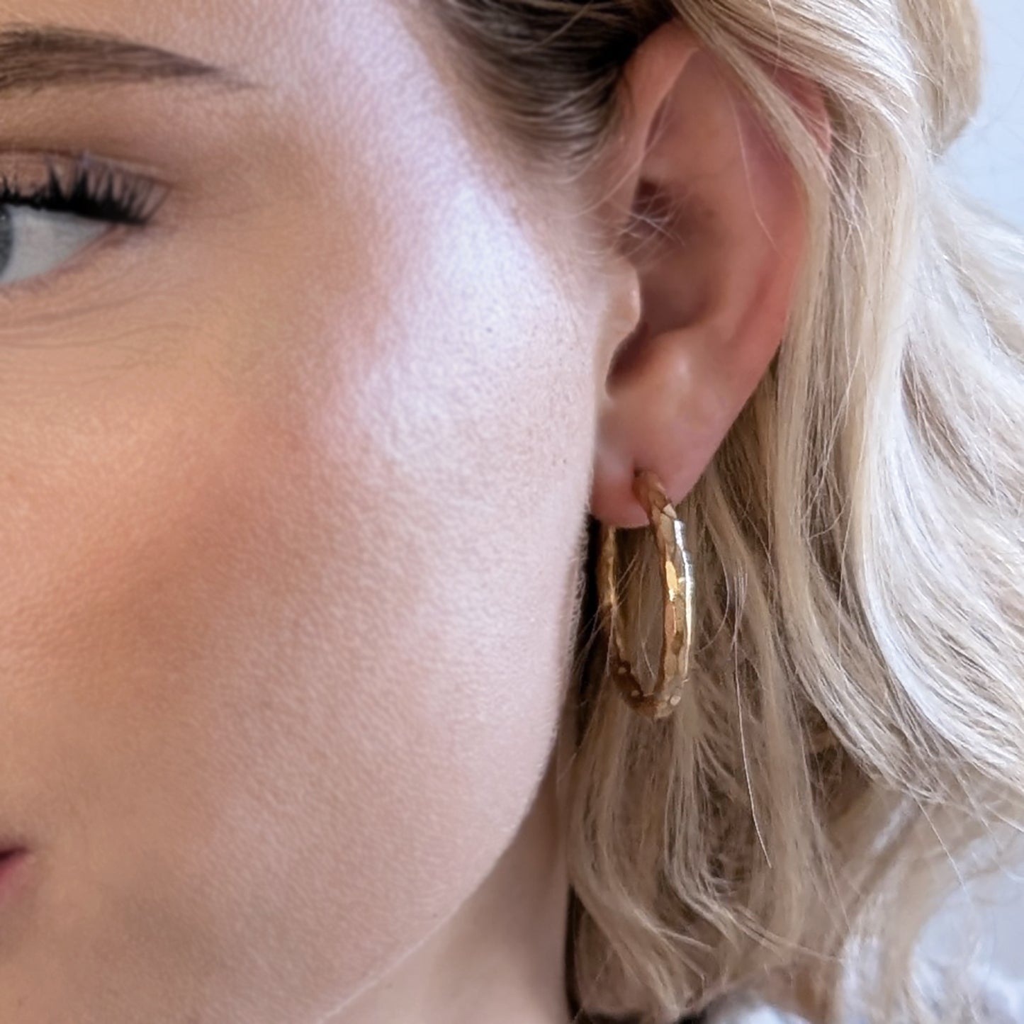 FLOW Øreringer Gullbelagt L