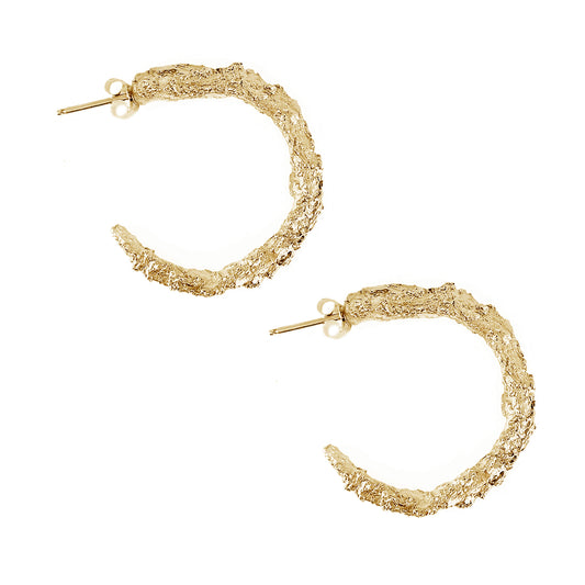 NATURE'S TREASURES LARGE GOLD HOOPS