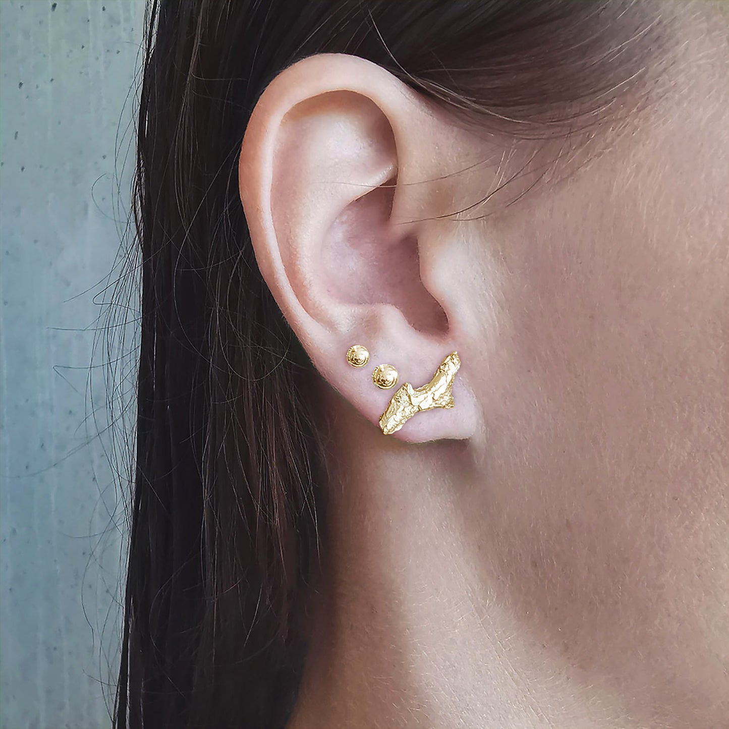 CORAL Øredobber Gullbelagt