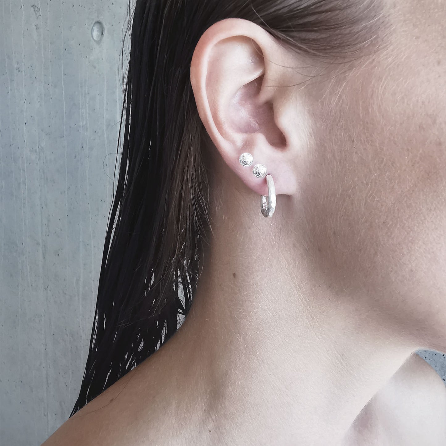 FLOW Øreringer Sølv S