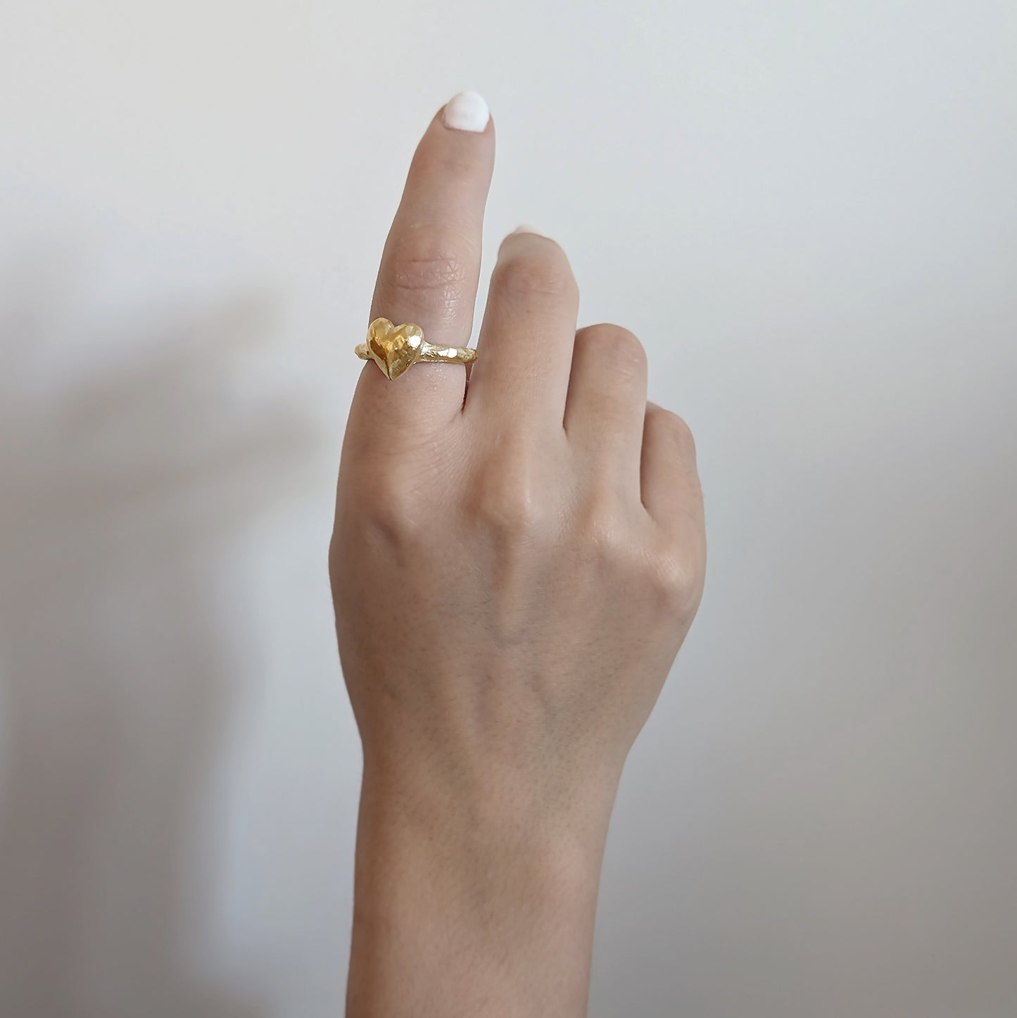 HEART Ring Gullbelagt Large