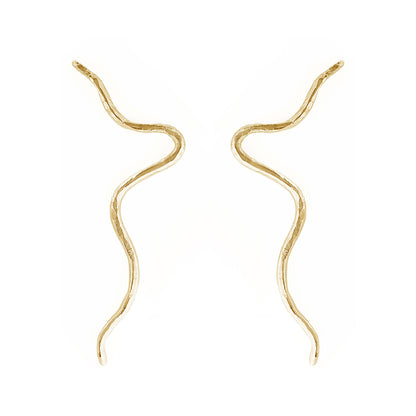 LARGE WAVE EARRINGS GOLD