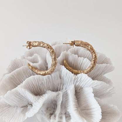 NATURE'S TREASURES LARGE GOLD HOOPS