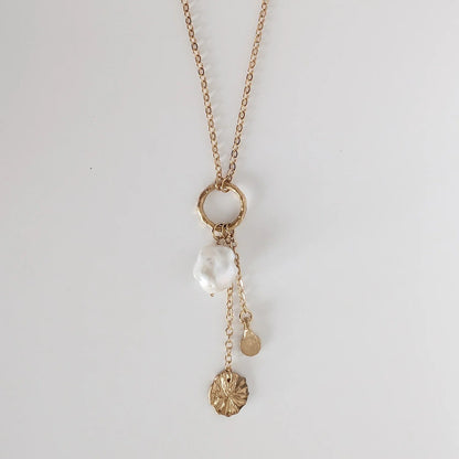 CORAL & PEARL NECKLACE GOLD