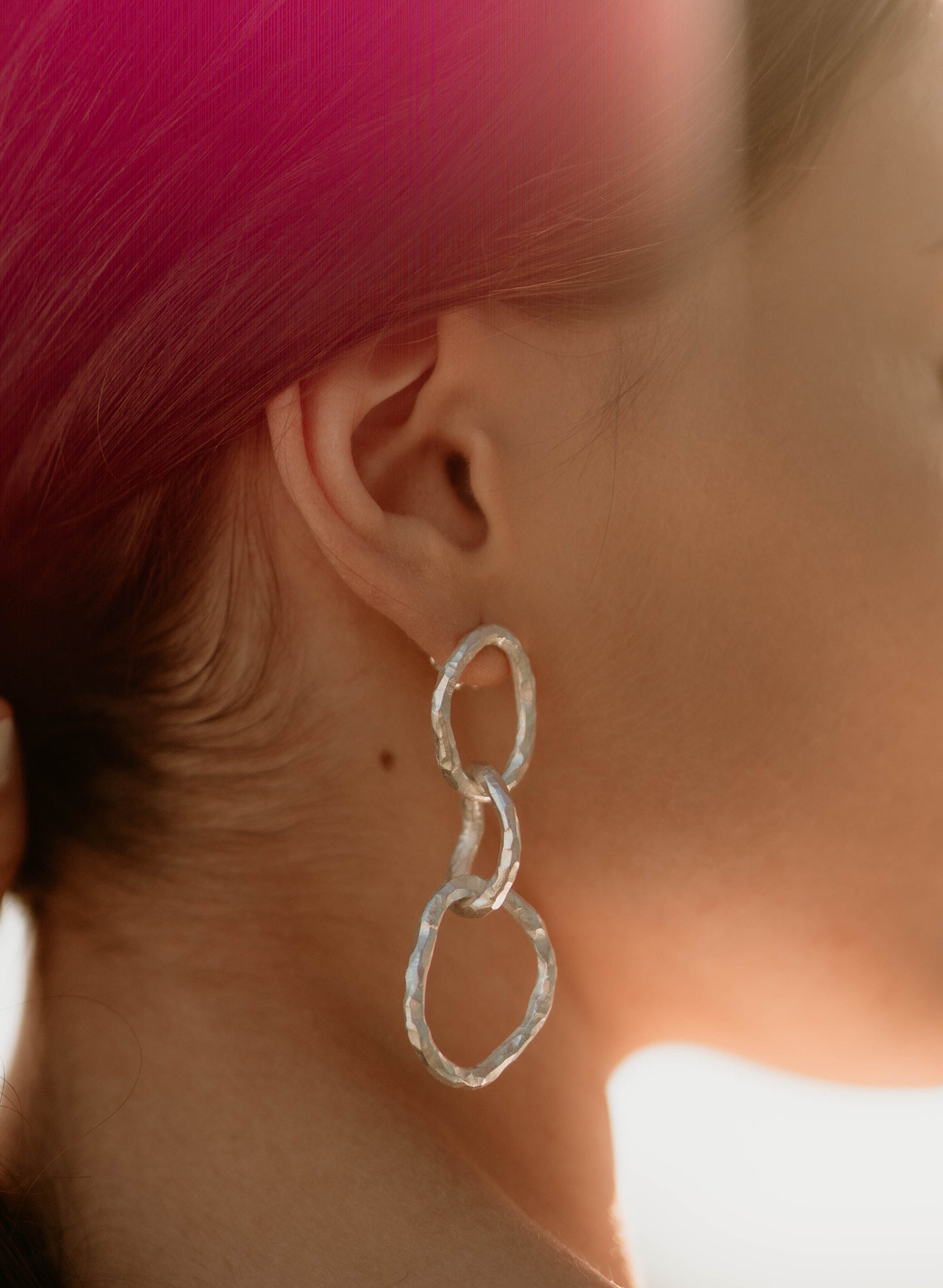 FLOW CHAIN EARRINGS SILVER