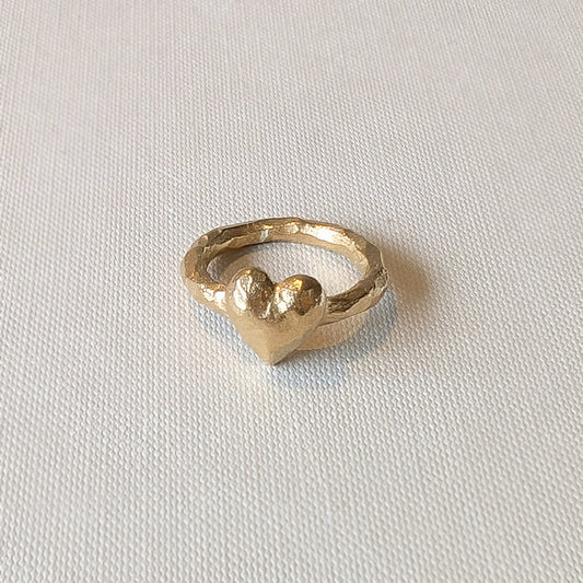 HEART Ring Gullbelagt Large